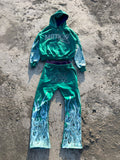 MM FLAME HOODIE SET (TEAL BLUE)